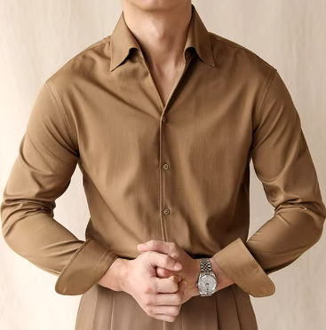 Slim Fit Dress Shirt | Soft Drape Viscose | Spread Collar