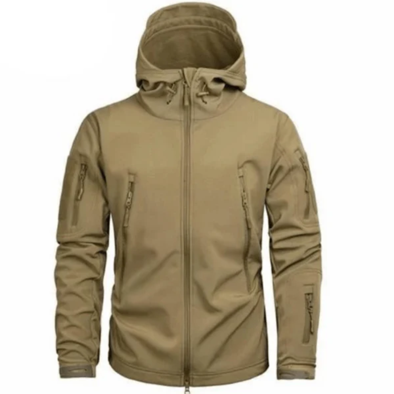 Men’s Softshell Hooded Jacket | Water-Resistant Outdoor Zip-Up | Lightweight Windbreaker