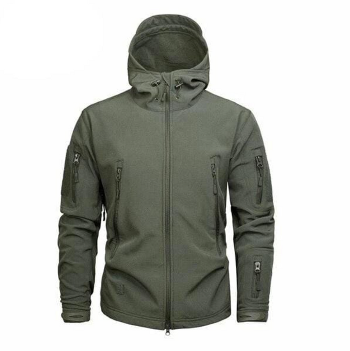 Men’s Softshell Hooded Jacket | Water-Resistant Outdoor Zip-Up | Lightweight Windbreaker