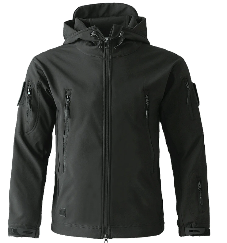 Men’s Softshell Hooded Jacket | Water-Resistant Outdoor Zip-Up | Lightweight Windbreaker