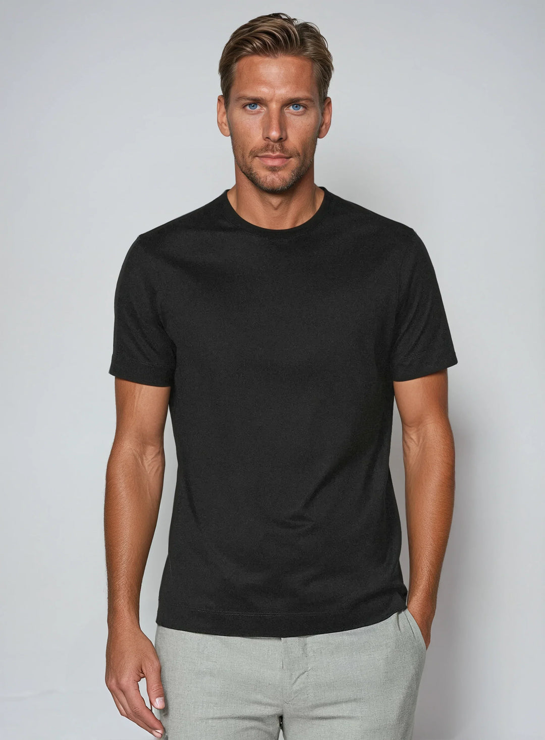Men's Stretch Crewneck T-Shirt | Minimalist Fit | Soft Cotton Blend