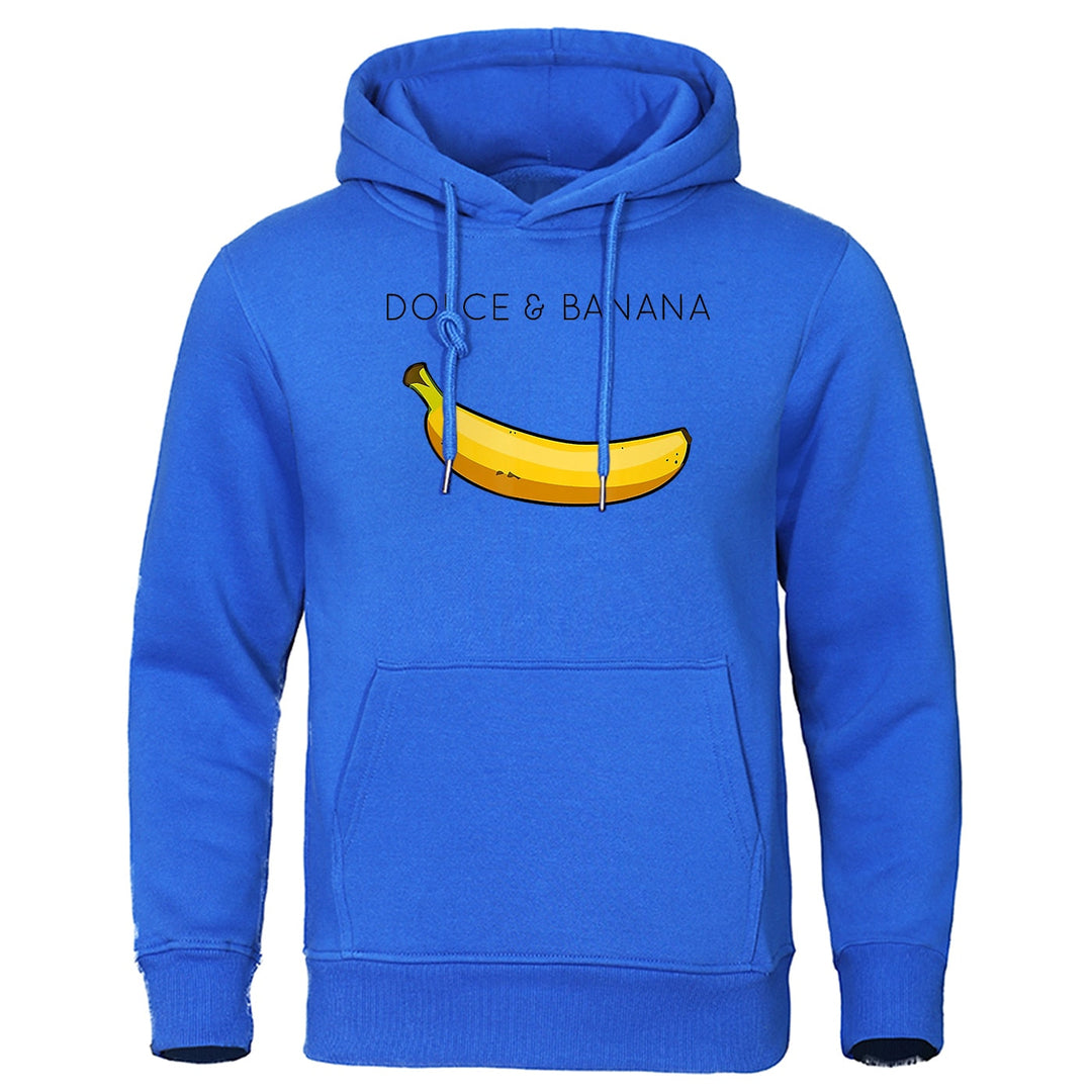 Unisex Graphic Hoodie | “Dolce & Banana” Print Pullover with Kangaroo Pocket