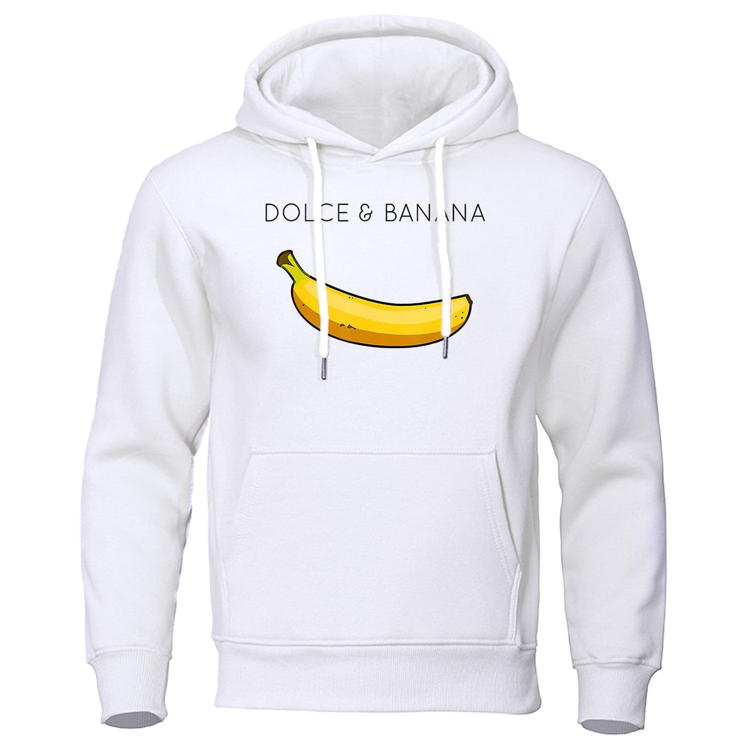 Unisex Graphic Hoodie | “Dolce & Banana” Print Pullover with Kangaroo Pocket