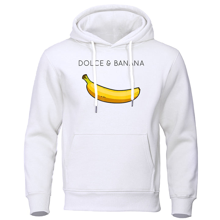Unisex Graphic Hoodie | “Dolce & Banana” Print Pullover with Kangaroo Pocket
