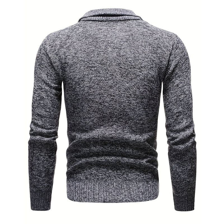 Men's Knit Sweater | Quarter-Zip Mock Neck | Soft Textured Yarn