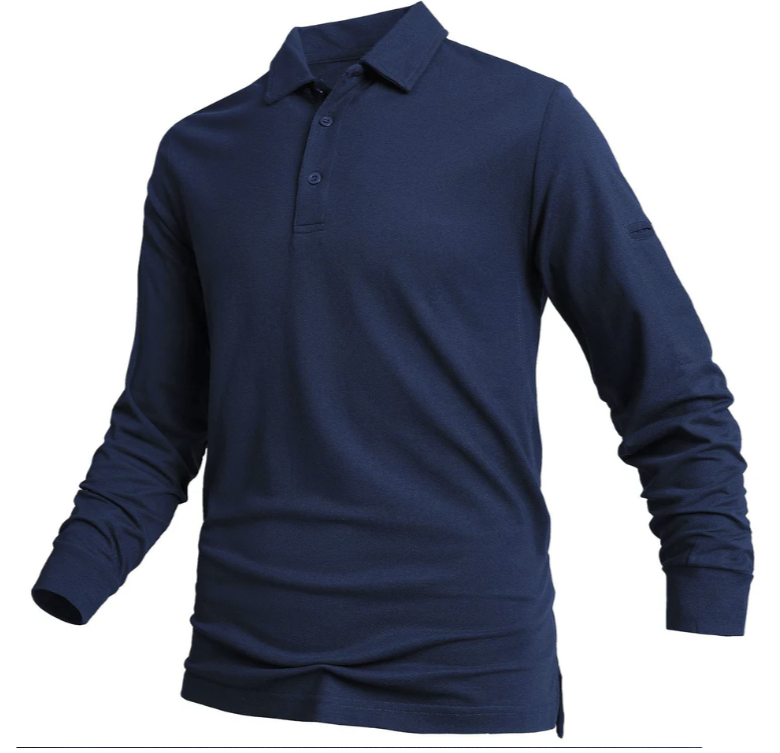 Men's Long Sleeve Polo Shirt | Classic Collar | Soft Cotton Blend