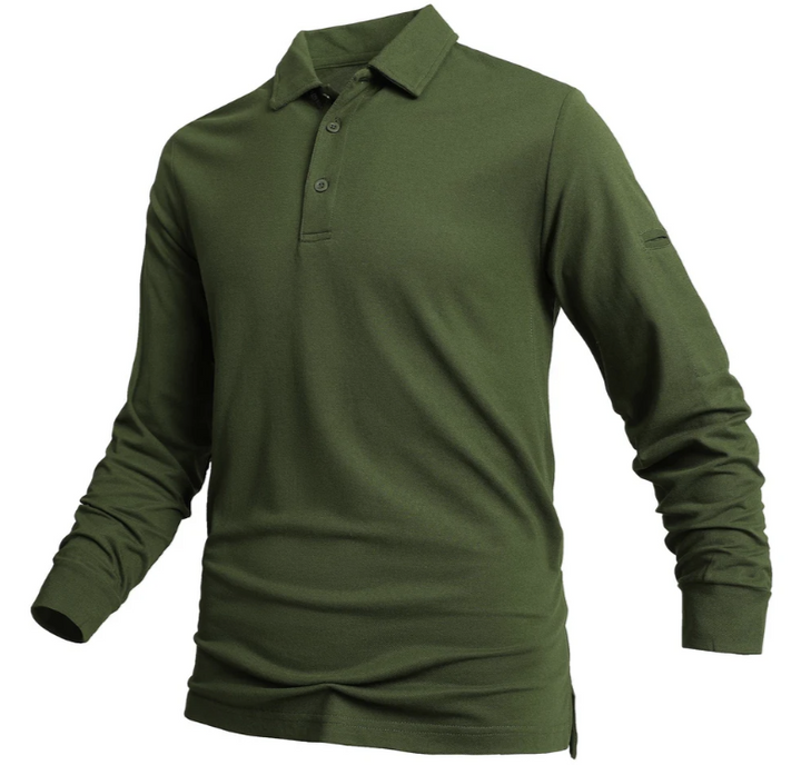 Men's Long Sleeve Polo Shirt | Classic Collar | Soft Cotton Blend