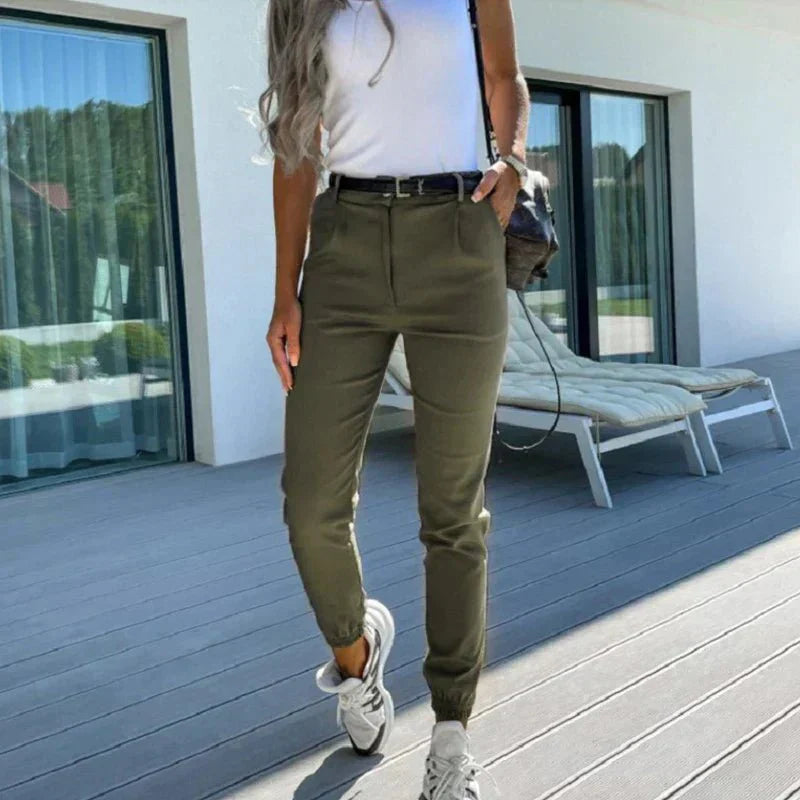 High-Waisted Jogger Pants | Tapered Leg | Smart Casual Stretch