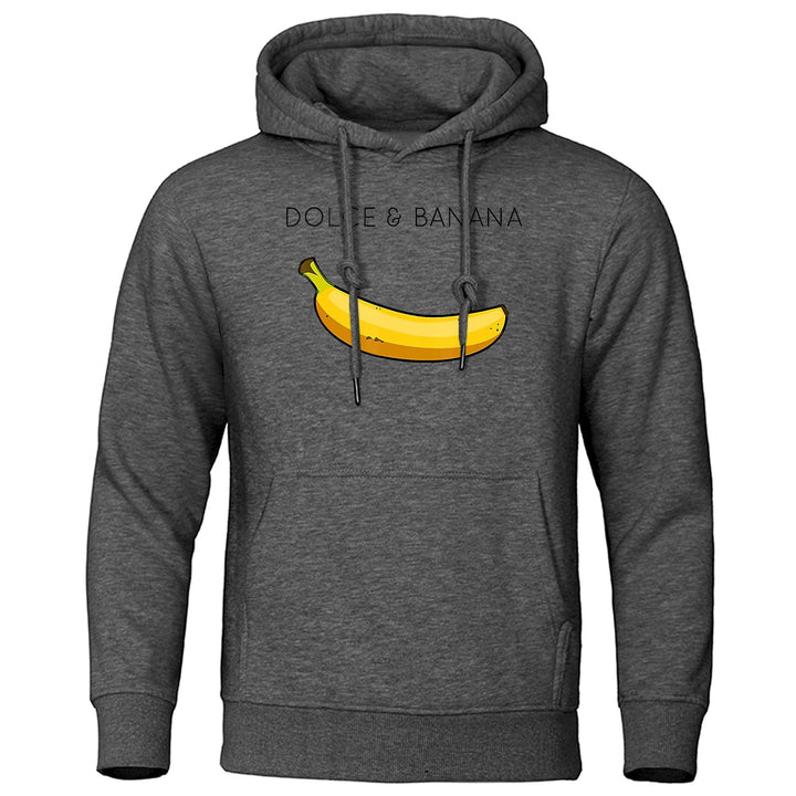 Unisex Graphic Hoodie | “Dolce & Banana” Print Pullover with Kangaroo Pocket