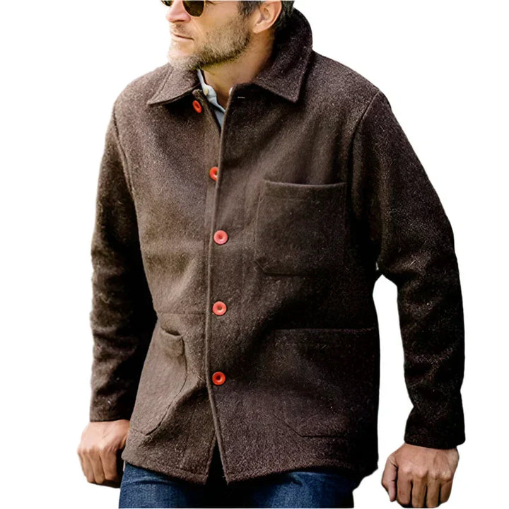Men’s Wool-Blend Shirt Jacket | Casual Fall Overshirt | Warm Button-Up Layer