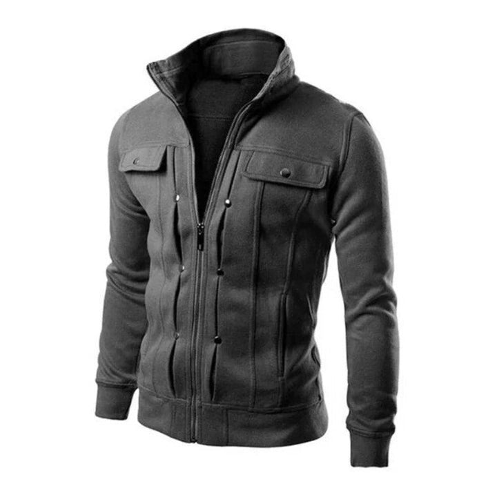 Men’s Stand Collar Zip Jacket | Structured Fit | Midweight Layered Casualwear