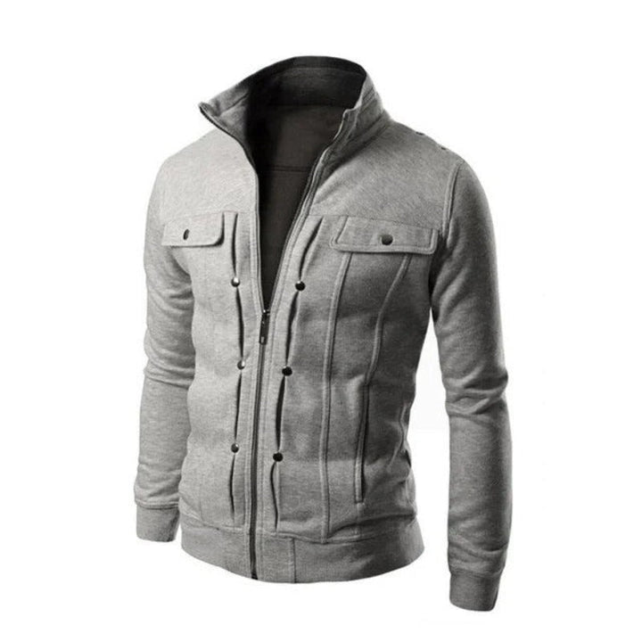Men’s Stand Collar Zip Jacket | Structured Fit | Midweight Layered Casualwear