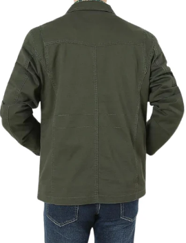 Veste utilitaire de terrain pour homme | Sergé de coton multipoches | Couche de mi-saison pour l'extérieur