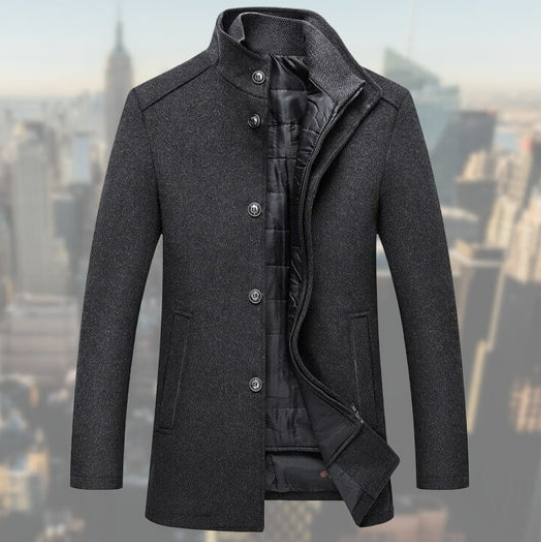 Men’s Wool Blend Overcoat | Mid-Length Formal Jacket | Winter Outerwear Canada