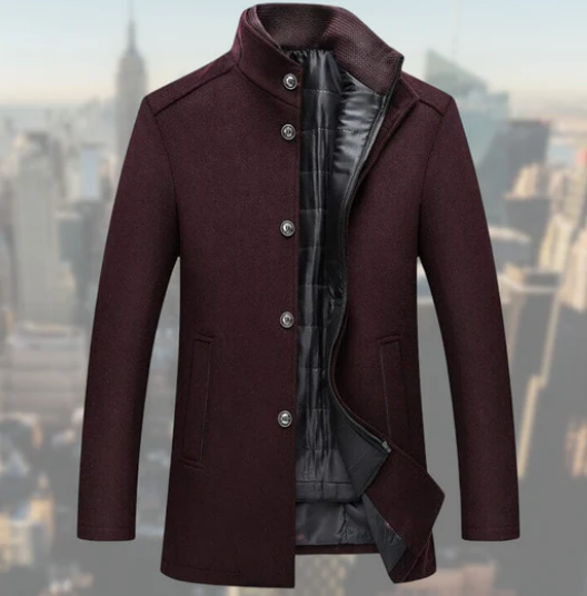 Men’s Wool Blend Overcoat | Mid-Length Formal Jacket | Winter Outerwear Canada