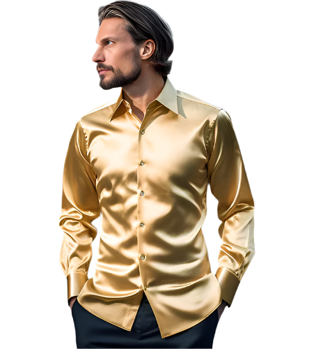 Men’s Satin Dress Shirt | Glossy Finish | Slim-Fit Formal Button-Up