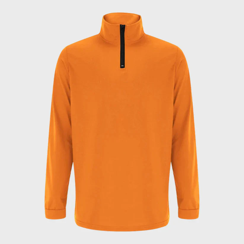 Sweat-shirt à col zippé | Molleton stretch mi-lourd | Coupe athlétique décontractée