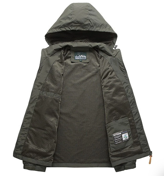 Men’s Lightweight Outdoor Windbreaker | Water-Resistant Hooded Jacket | Casual Travel Layer