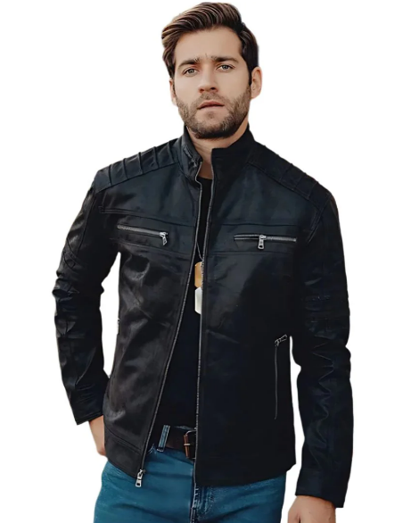 Men’s Faux Leather Biker Jacket | Casual Moto Style Outerwear Canada