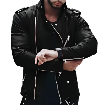 Men’s Leather Biker Jacket | Zip-Detail Moto Style | Streetwear Outerwear
