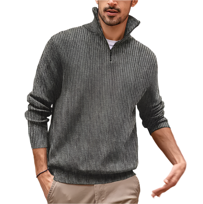 Owen – Textured Rib Quarter-Zip Sweater