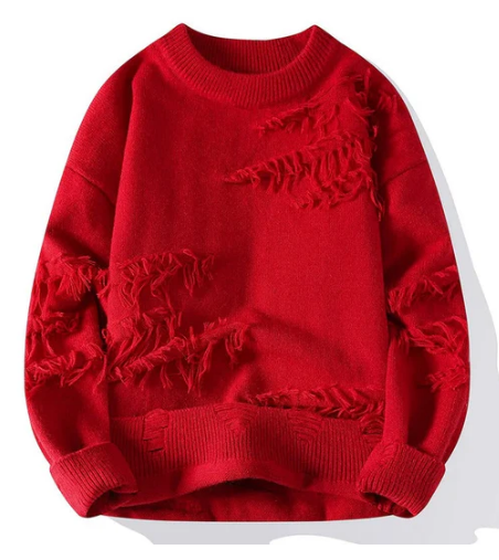 Distressed Knit Pullover | Relaxed Fit Sweater for Everyday Wear