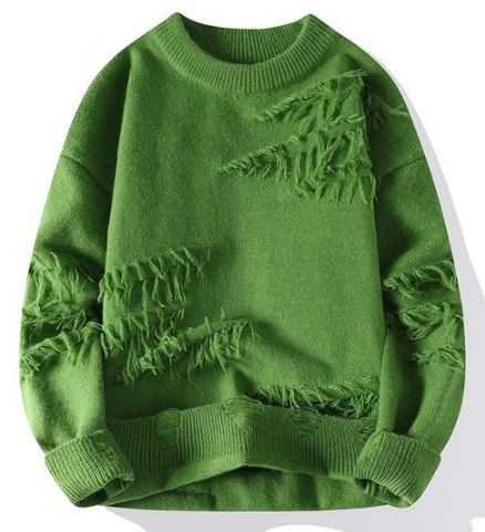 Distressed Knit Pullover | Relaxed Fit Sweater for Everyday Wear