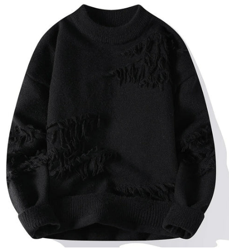 Distressed Knit Pullover | Relaxed Fit Sweater for Everyday Wear