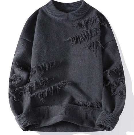 Distressed Knit Pullover | Relaxed Fit Sweater for Everyday Wear