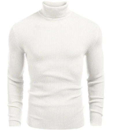 Men’s Ribbed Turtleneck Sweater | Slim Fit | Cold-Weather Base Layer