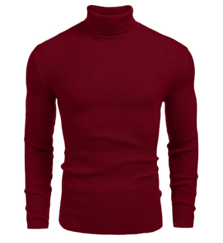 Men’s Ribbed Turtleneck Sweater | Slim Fit | Cold-Weather Base Layer