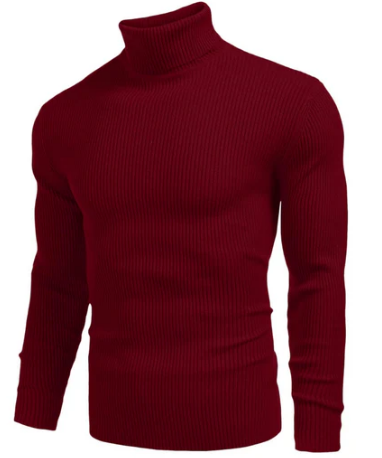 Men’s Ribbed Turtleneck Sweater | Slim Fit | Cold-Weather Base Layer