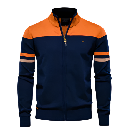 Men’s Colourblock Track Jacket | Zip-Up Layer | Athletic Knit Finish