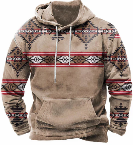 Men’s Tribal Hoodie | Fleece Pullover with Kangaroo Pocket | Casual Streetwear Canada