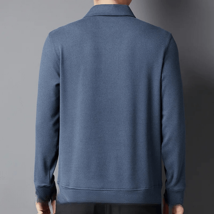 Men’s Knit Polo Sweater | Long Sleeve Lightweight Layer | Smart-Casual Essential