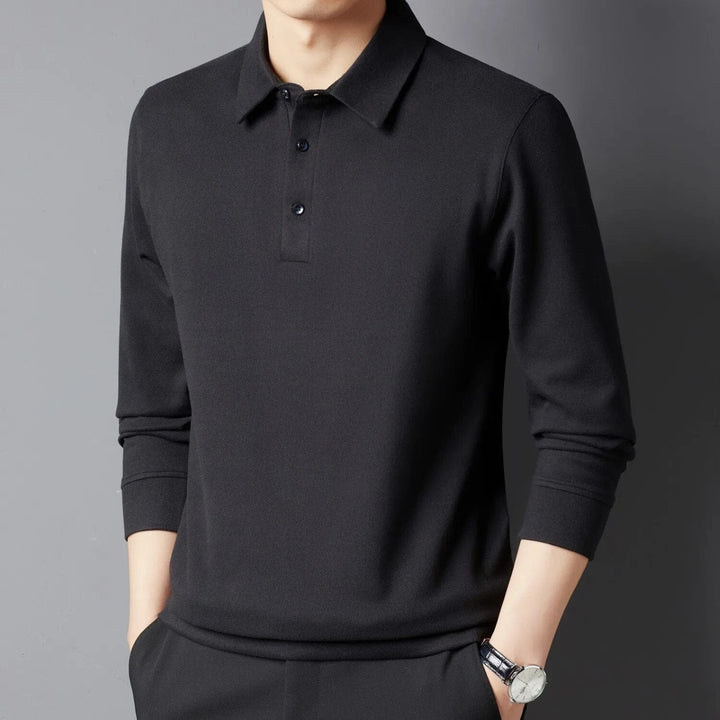 Men’s Knit Polo Sweater | Long Sleeve Lightweight Layer | Smart-Casual Essential