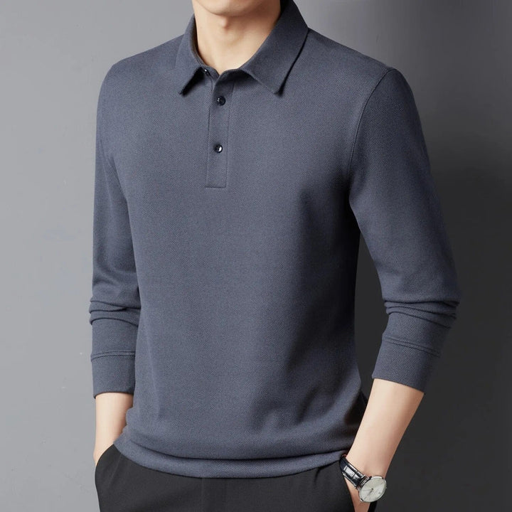 Men’s Knit Polo Sweater | Long Sleeve Lightweight Layer | Smart-Casual Essential