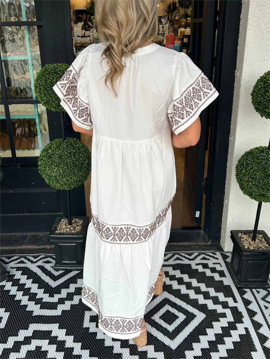 Noéa - Long Bohemian V-Neck Dress