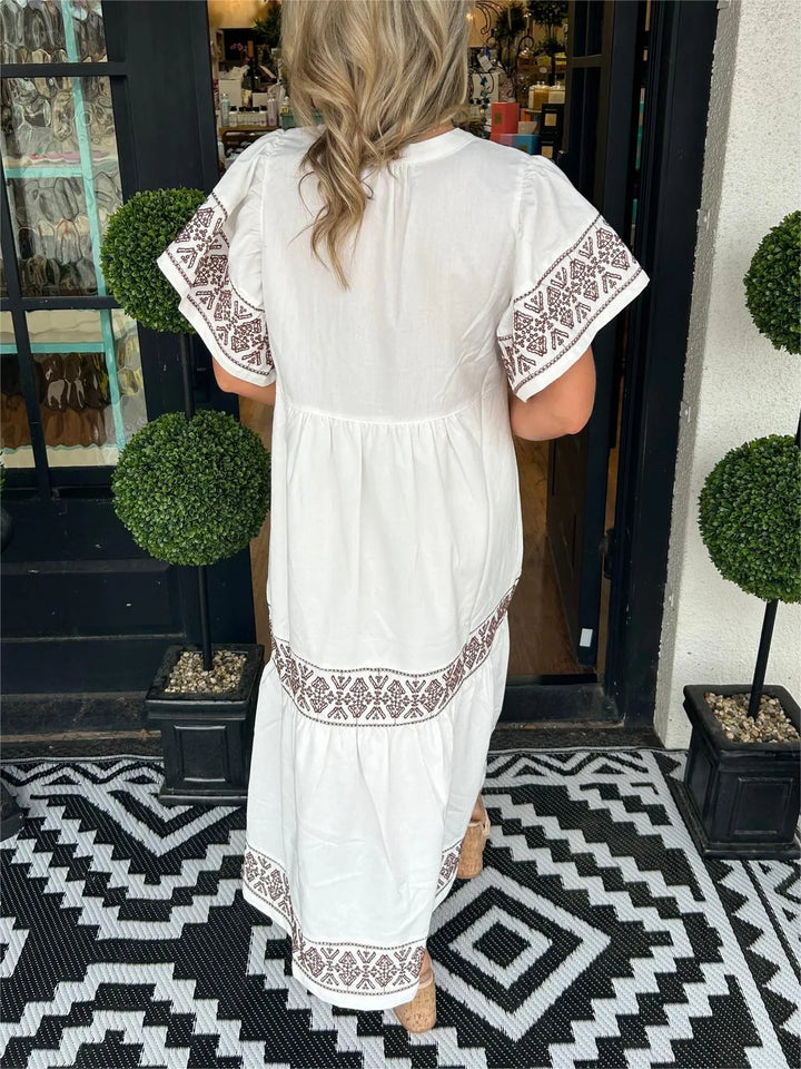 Noéa - Long Bohemian V-Neck Dress