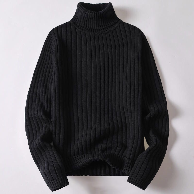 Men’s Ribbed Turtleneck Sweater | Merino Wool Blend | Winter Knitwear