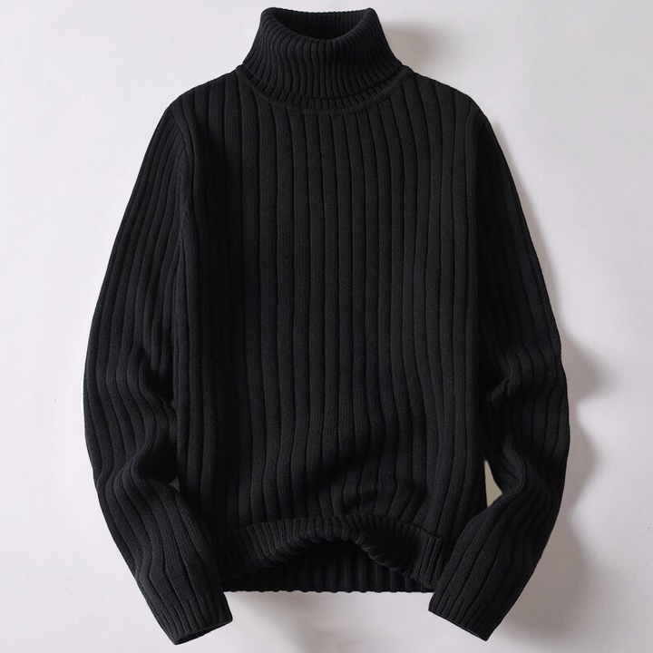 Men’s Ribbed Turtleneck Sweater | Merino Wool Blend | Winter Knitwear