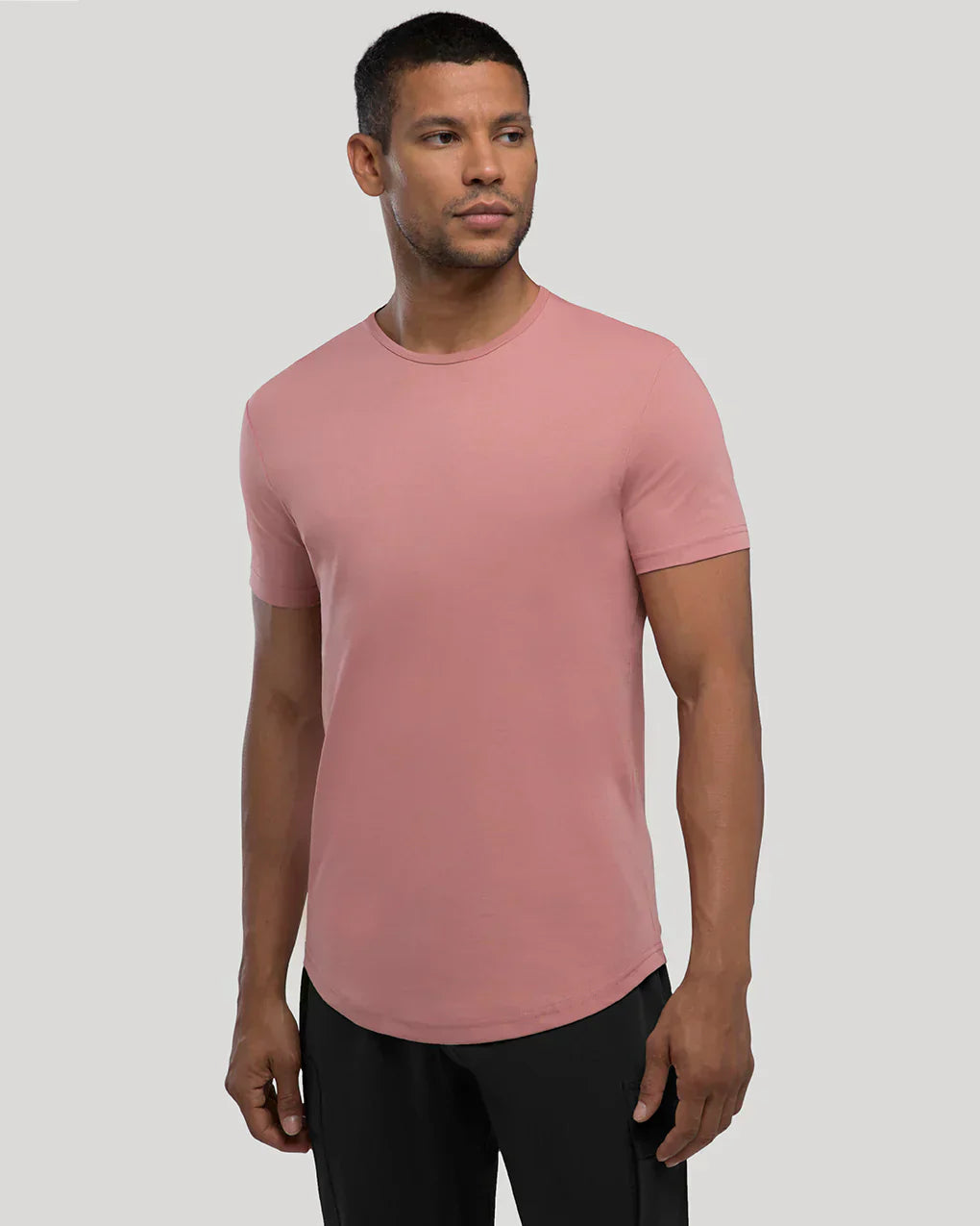 Men’s Premium Curved Hem T-Shirt | Soft Cotton Stretch | Tailored Fit Tee