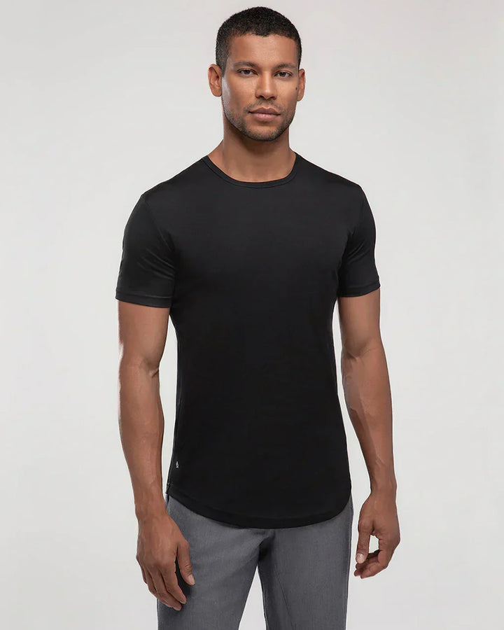Men’s Premium Curved Hem T-Shirt | Soft Cotton Stretch | Tailored Fit Tee