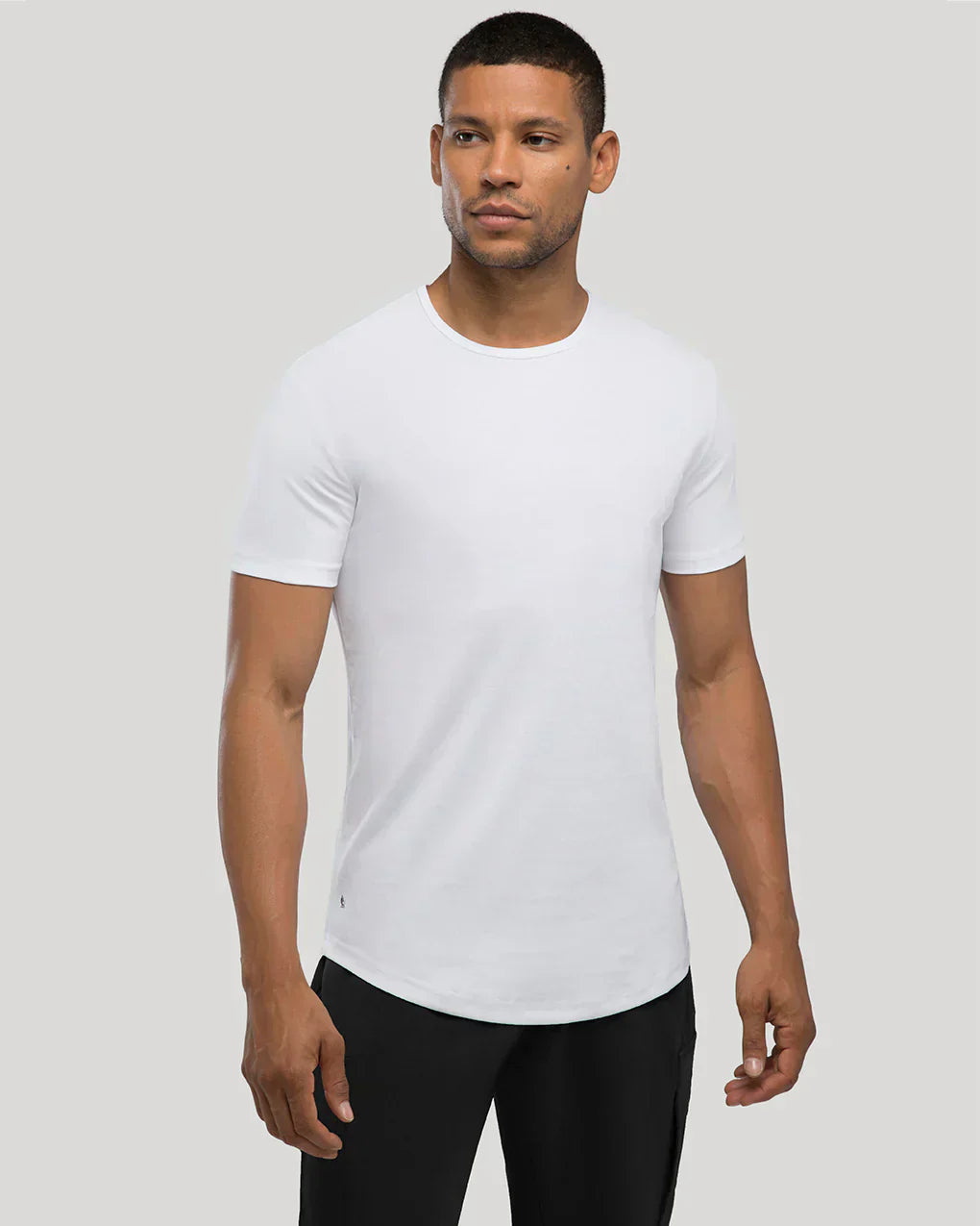 Men’s Premium Curved Hem T-Shirt | Soft Cotton Stretch | Tailored Fit Tee