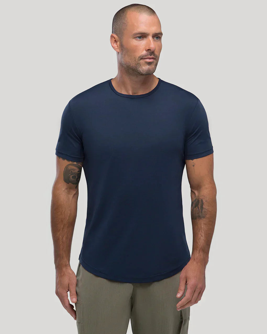 Men’s Premium Curved Hem T-Shirt | Soft Cotton Stretch | Tailored Fit Tee