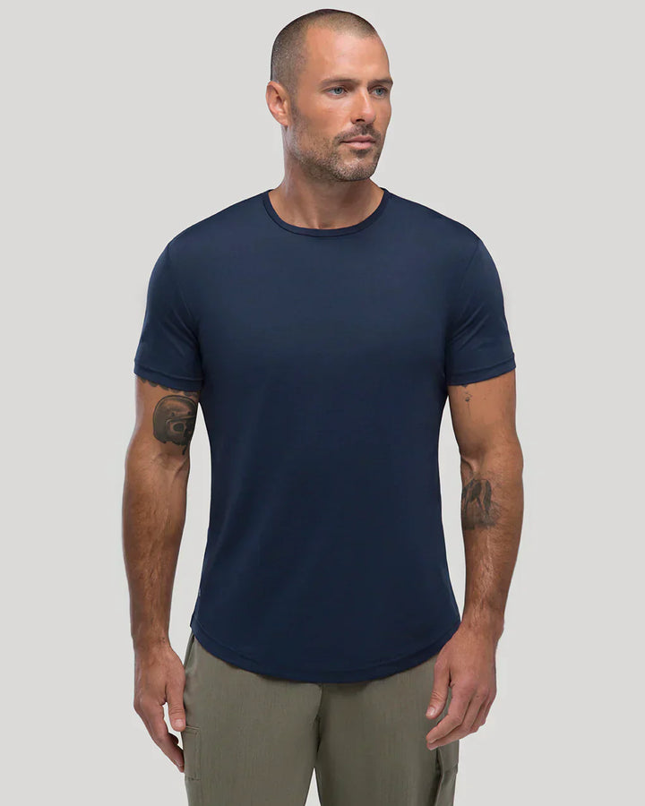 Men’s Premium Curved Hem T-Shirt | Soft Cotton Stretch | Tailored Fit Tee