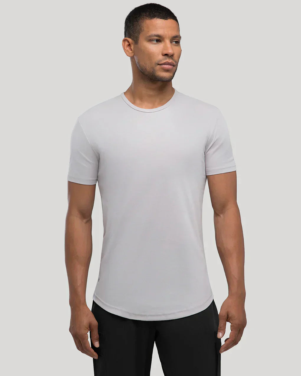 Men’s Premium Curved Hem T-Shirt | Soft Cotton Stretch | Tailored Fit Tee