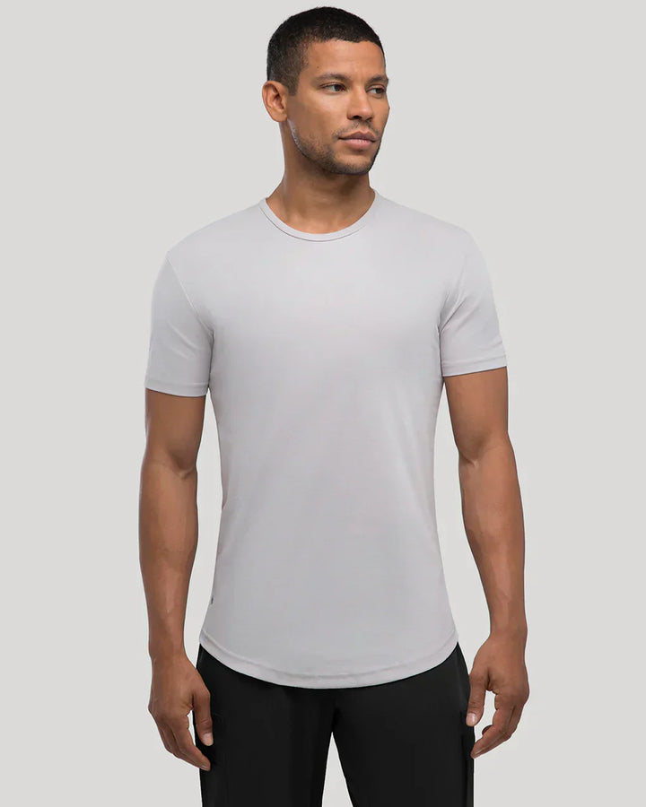 Men’s Premium Curved Hem T-Shirt | Soft Cotton Stretch | Tailored Fit Tee