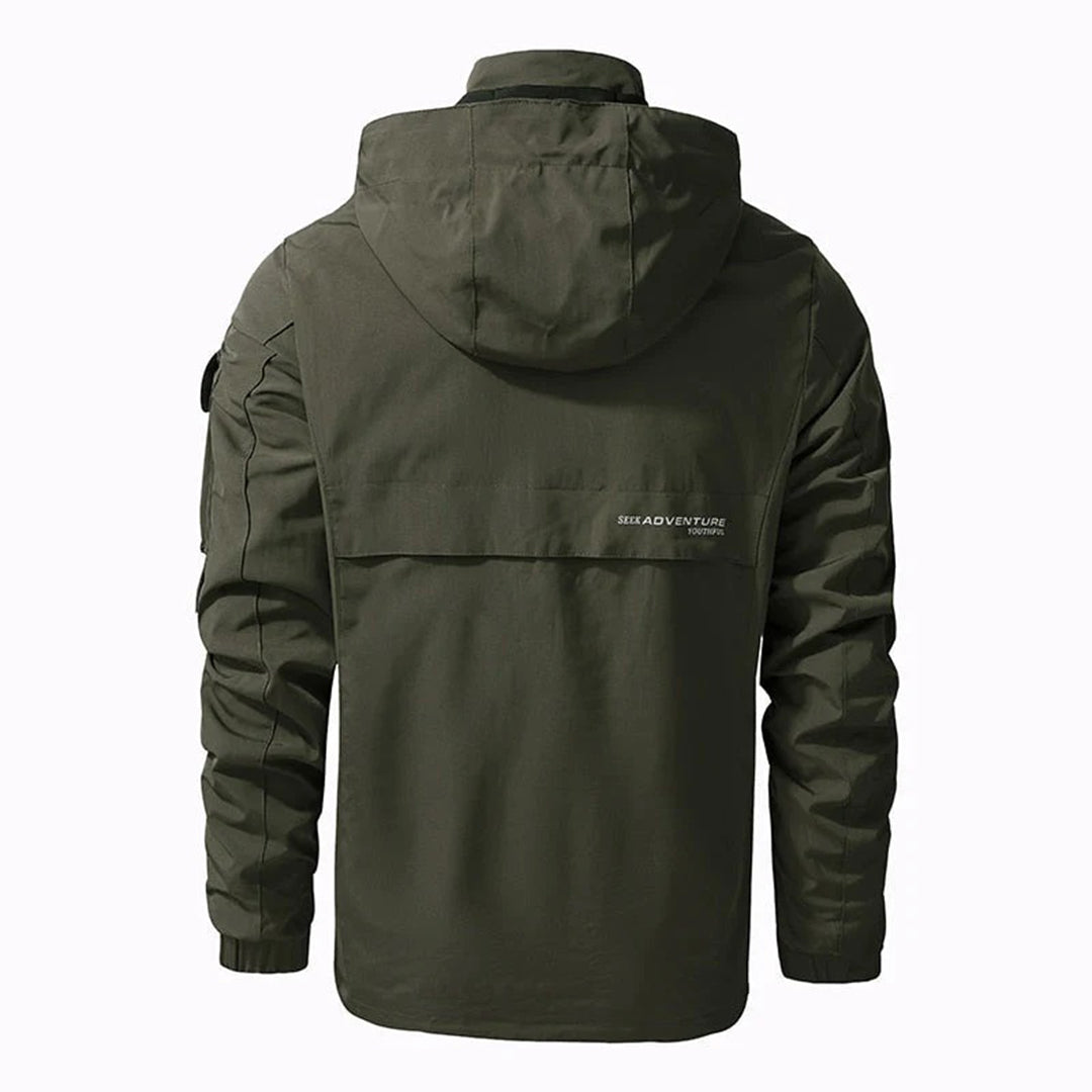 Blouson utilitaire bomber pour homme | Coupe-vent à capuche | Modèle multipoches