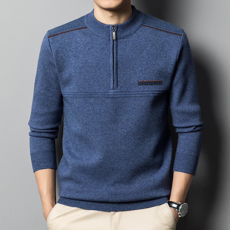 Men’s Half-Zip Pullover Sweater | Lightweight Knit | Mock Neck Layer